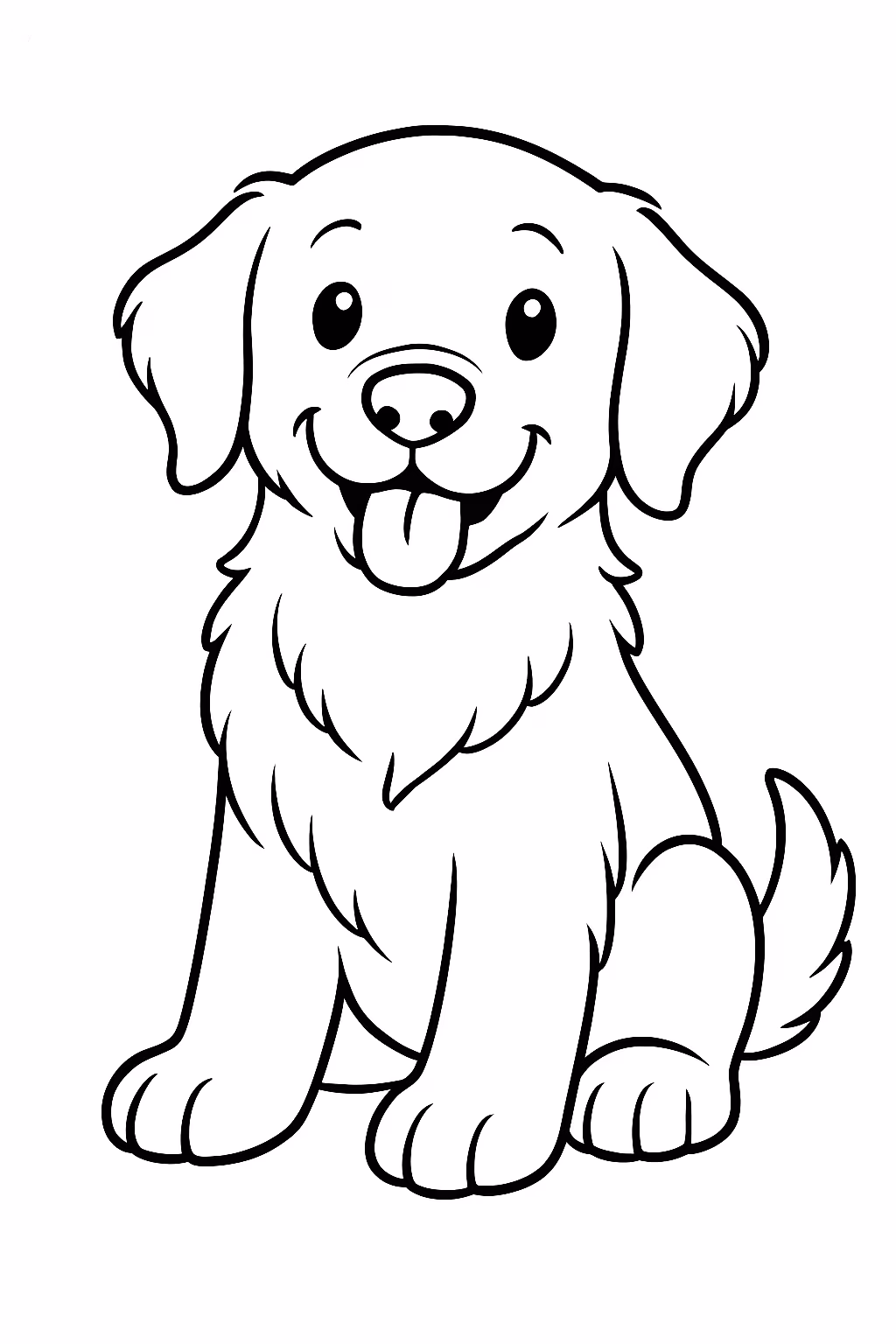 Faz um golden retrivier para colorir — desenho para imprimir