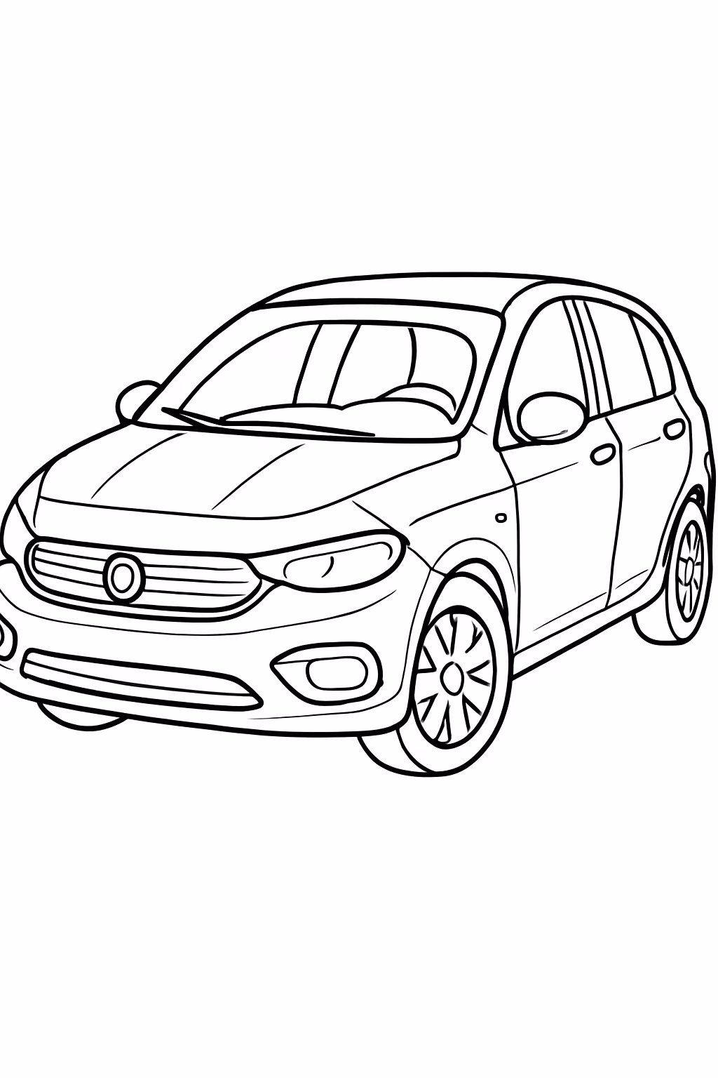 Fiat tipo para colorir — desenho para imprimir