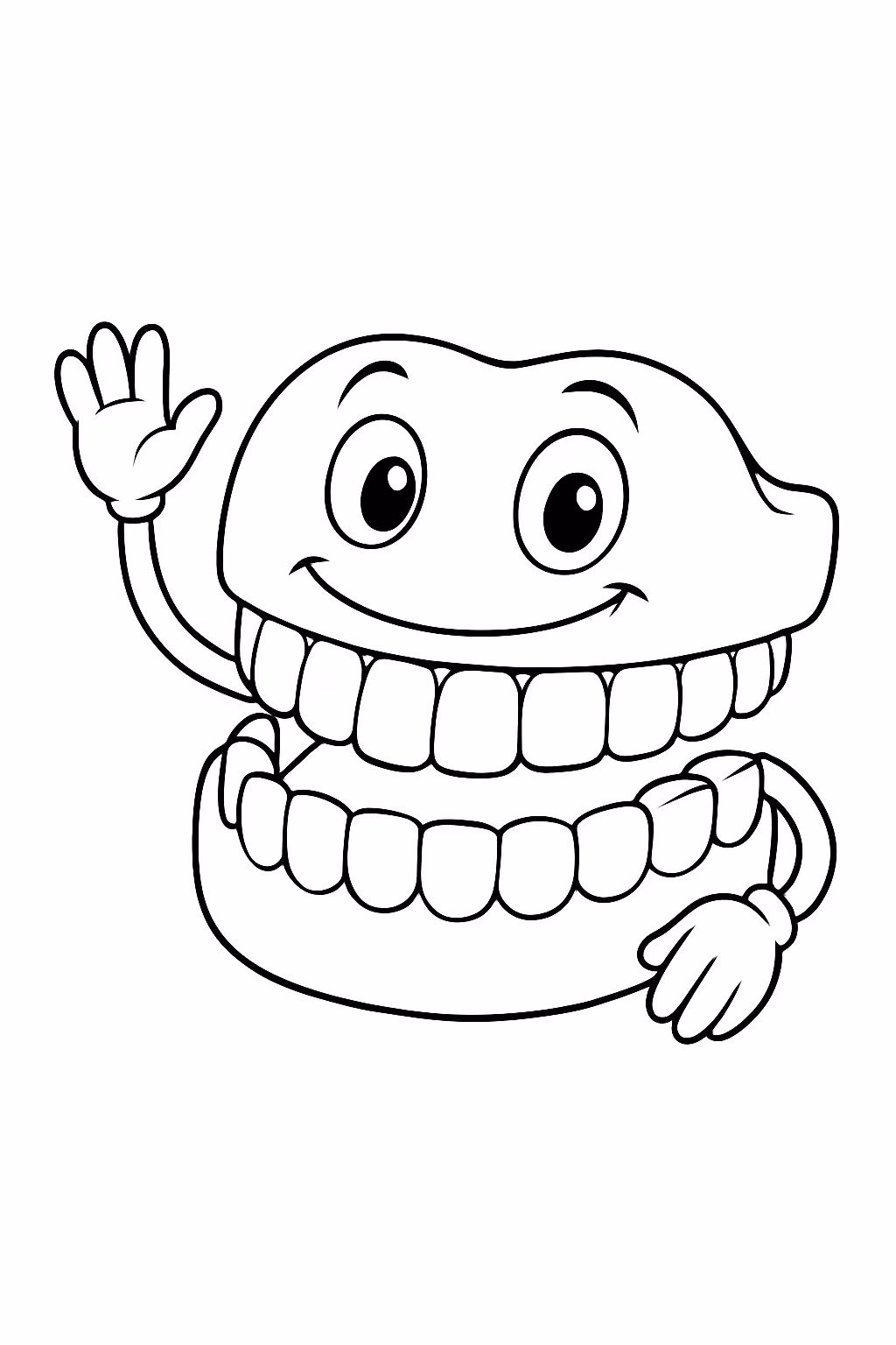 Fini dentadura para colorir — desenho para imprimir