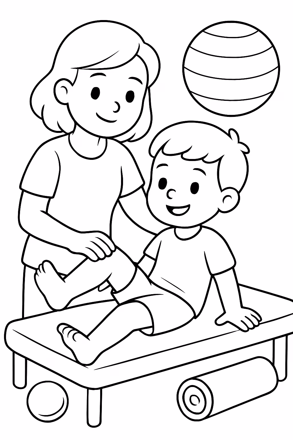Fisioterapia para colorir — desenho para imprimir