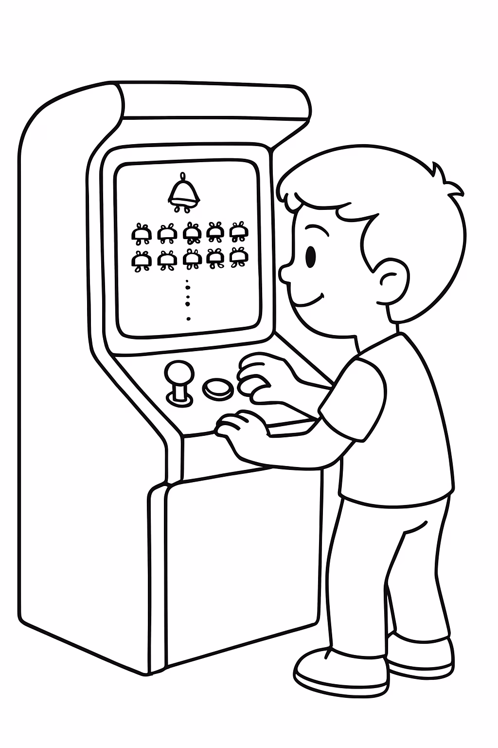 Fliperama para colorir — desenho para imprimir
