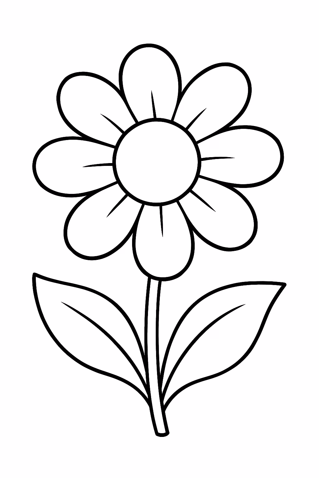 Flor simples para colorir — desenho para imprimir