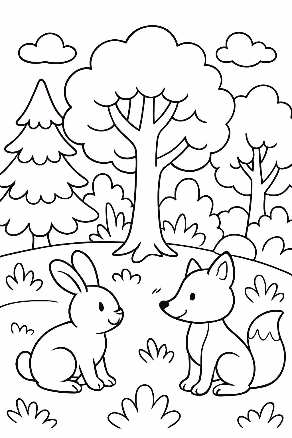 Florestas para colorir — desenho para imprimir