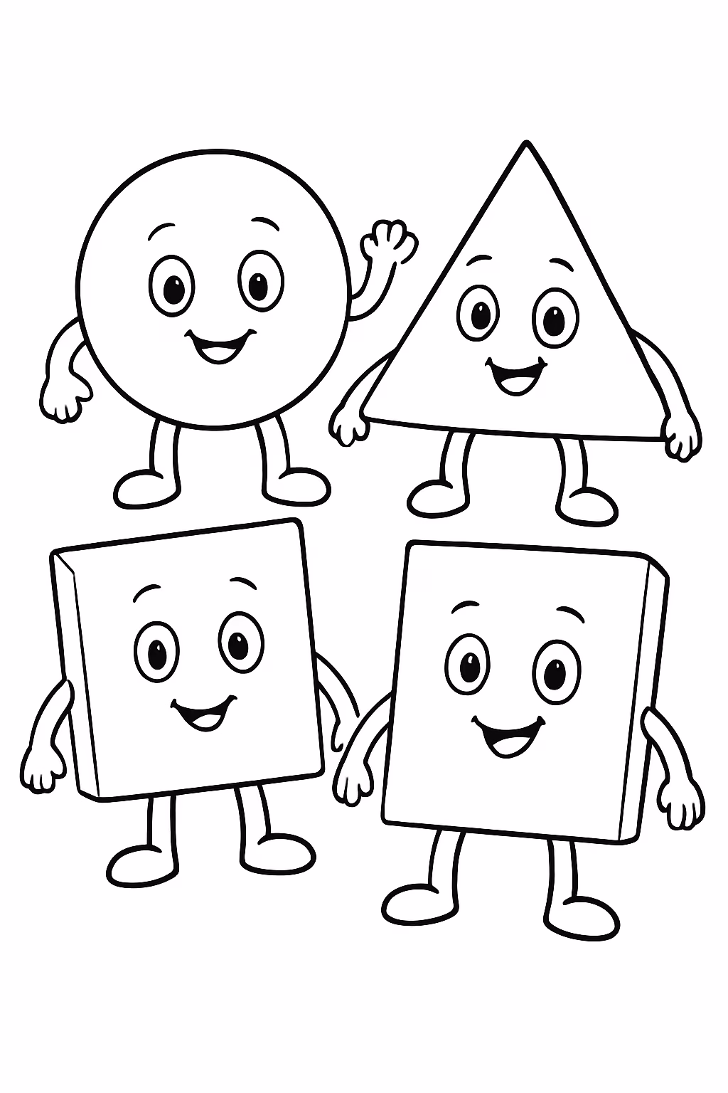 Formas geometricas sem olho para colorir — desenho para imprimir
