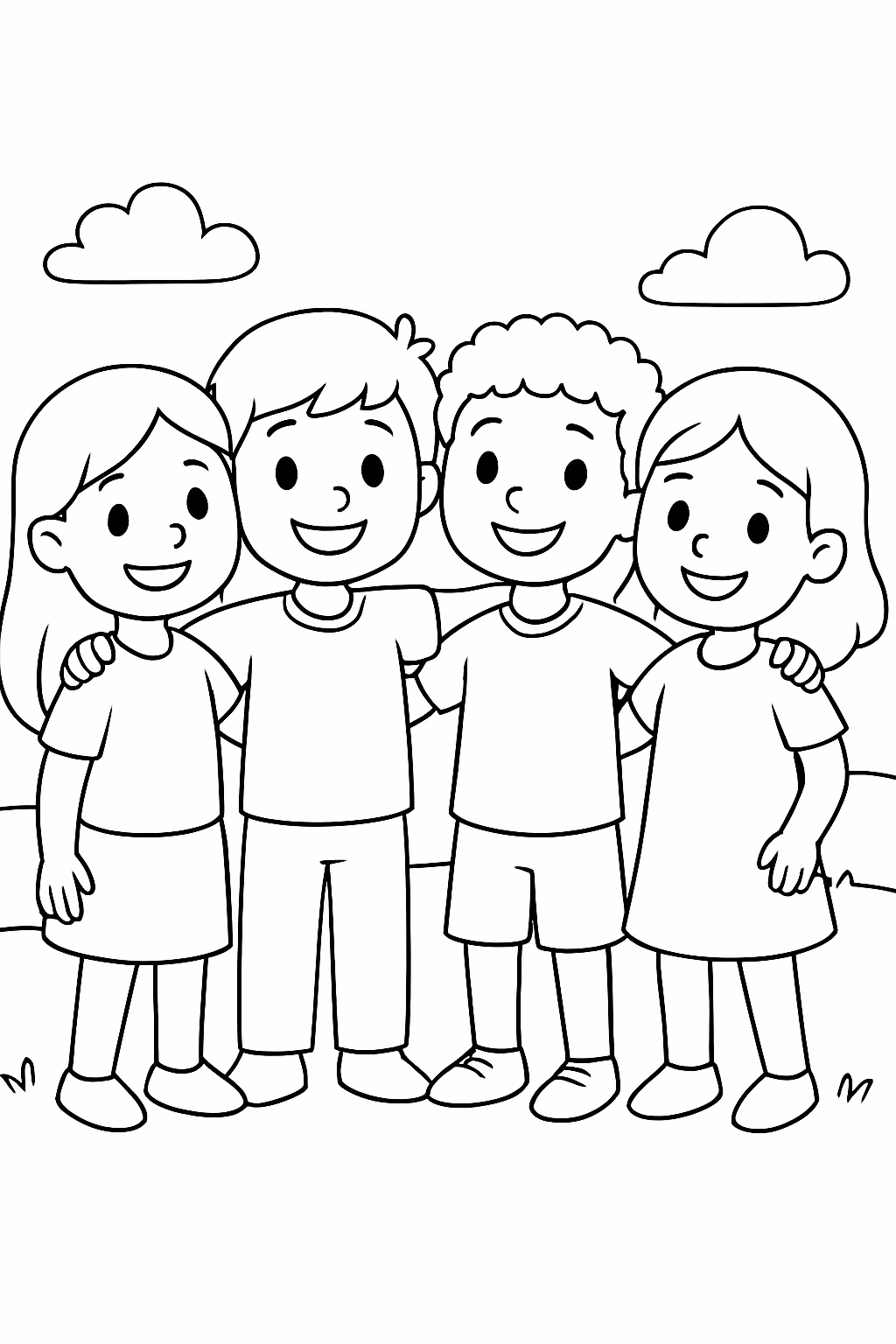 Friends para colorir — desenho para imprimir