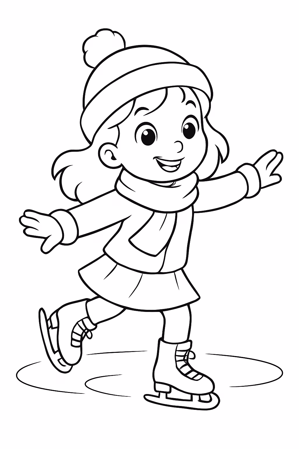 Frozen com skate para colorir — desenho para imprimir