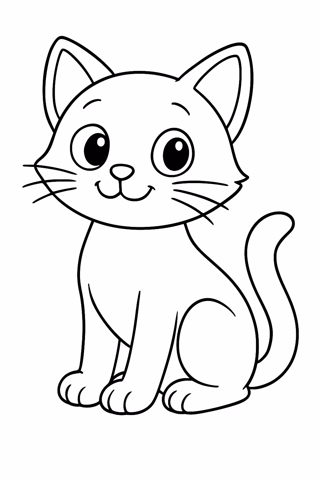 Gata para colorir — desenho para imprimir
