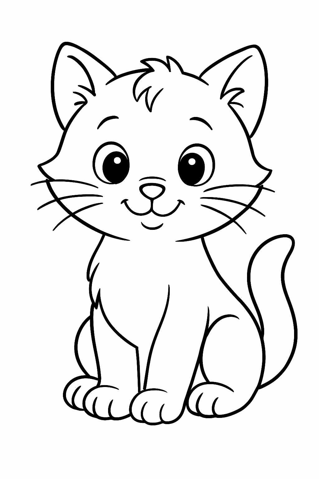 Gatinho fofo para colorir — desenho para imprimir