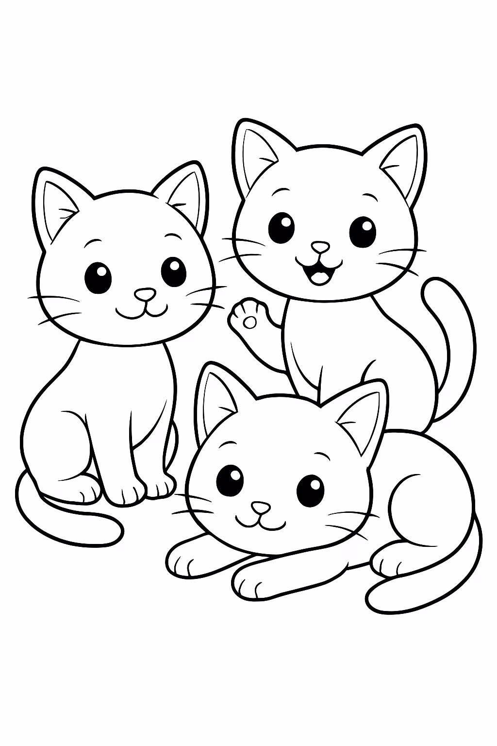 Gatinhos para colorir — desenho para imprimir