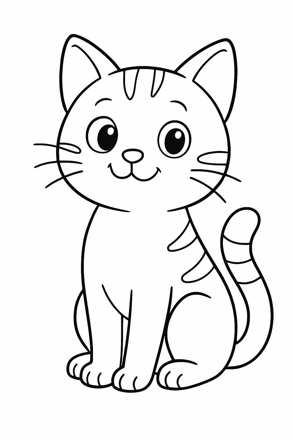 Gato amigo para colorir — desenho para imprimir