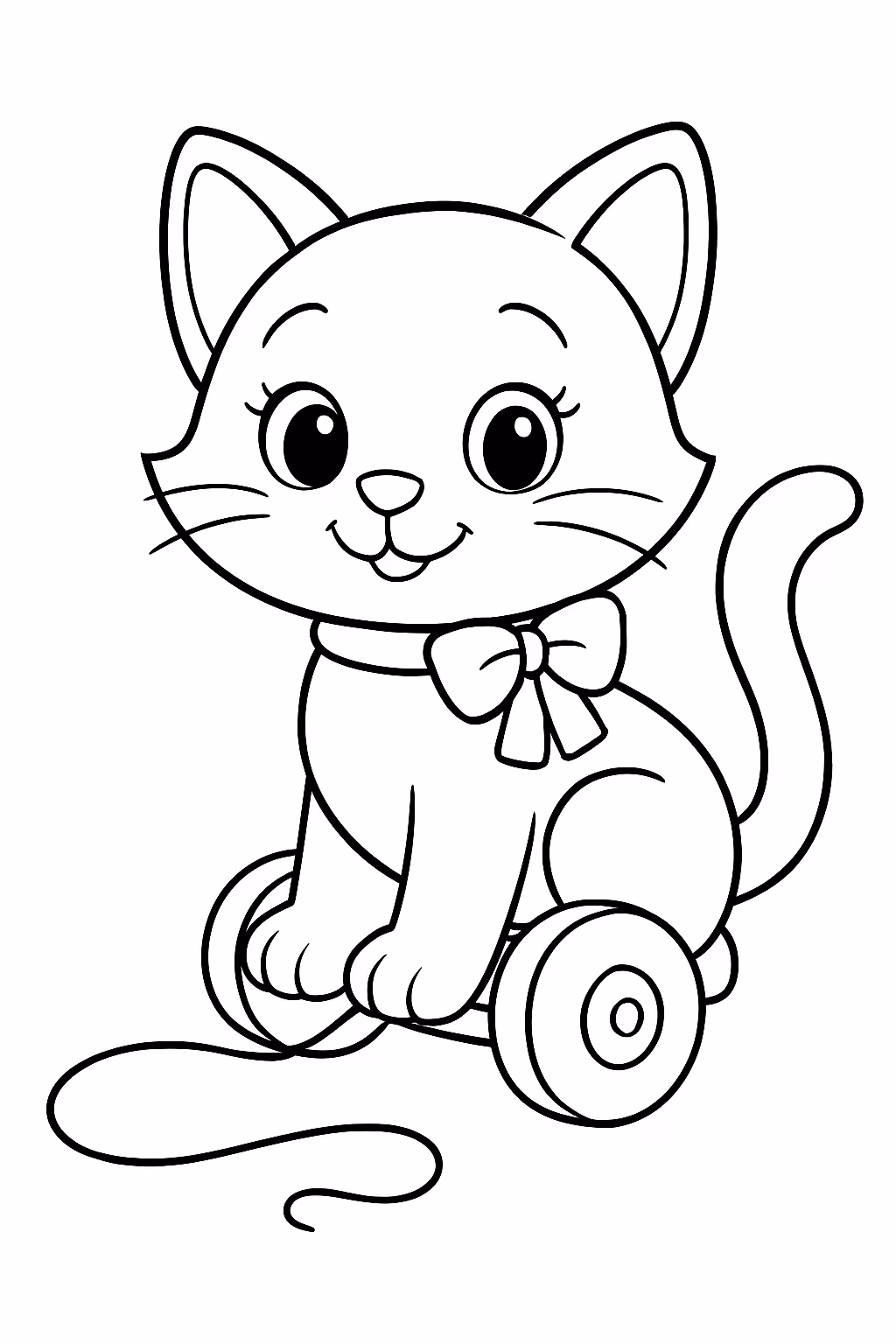 Gato de corda para colorir — desenho para imprimir