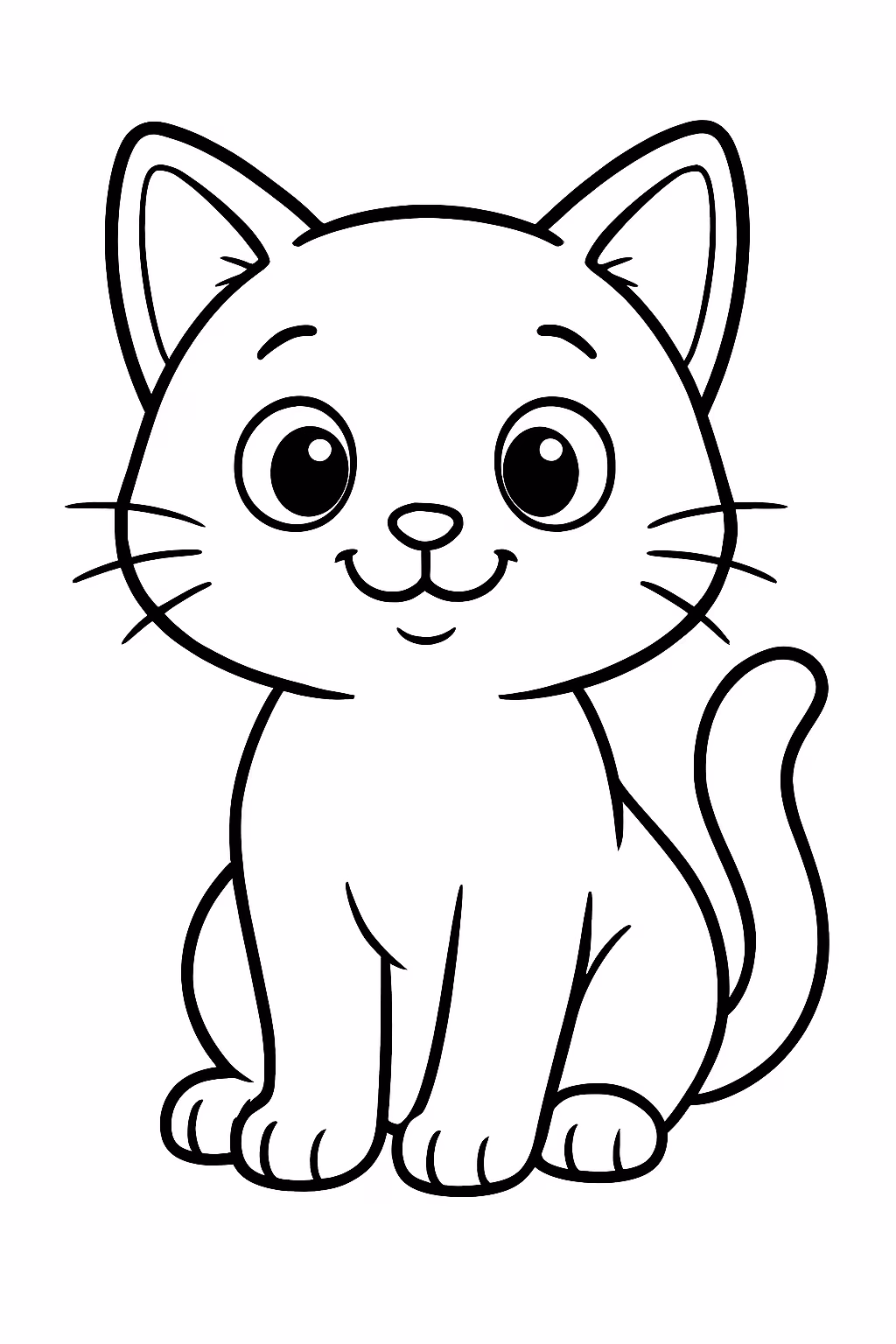 Gato fofo para colorir — desenho para imprimir