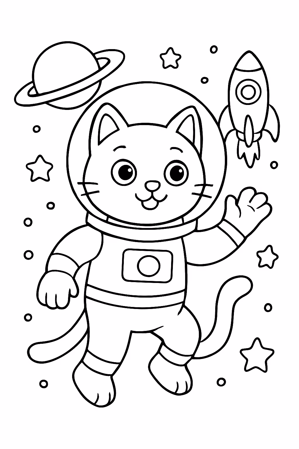 Gato galatico para colorir — desenho para imprimir