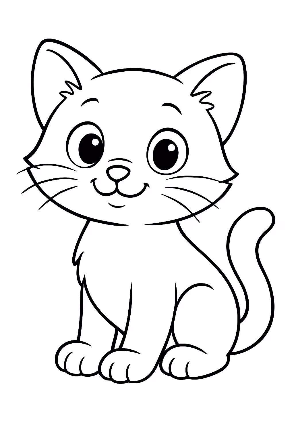 Gato pequeno para colorir — desenho para imprimir