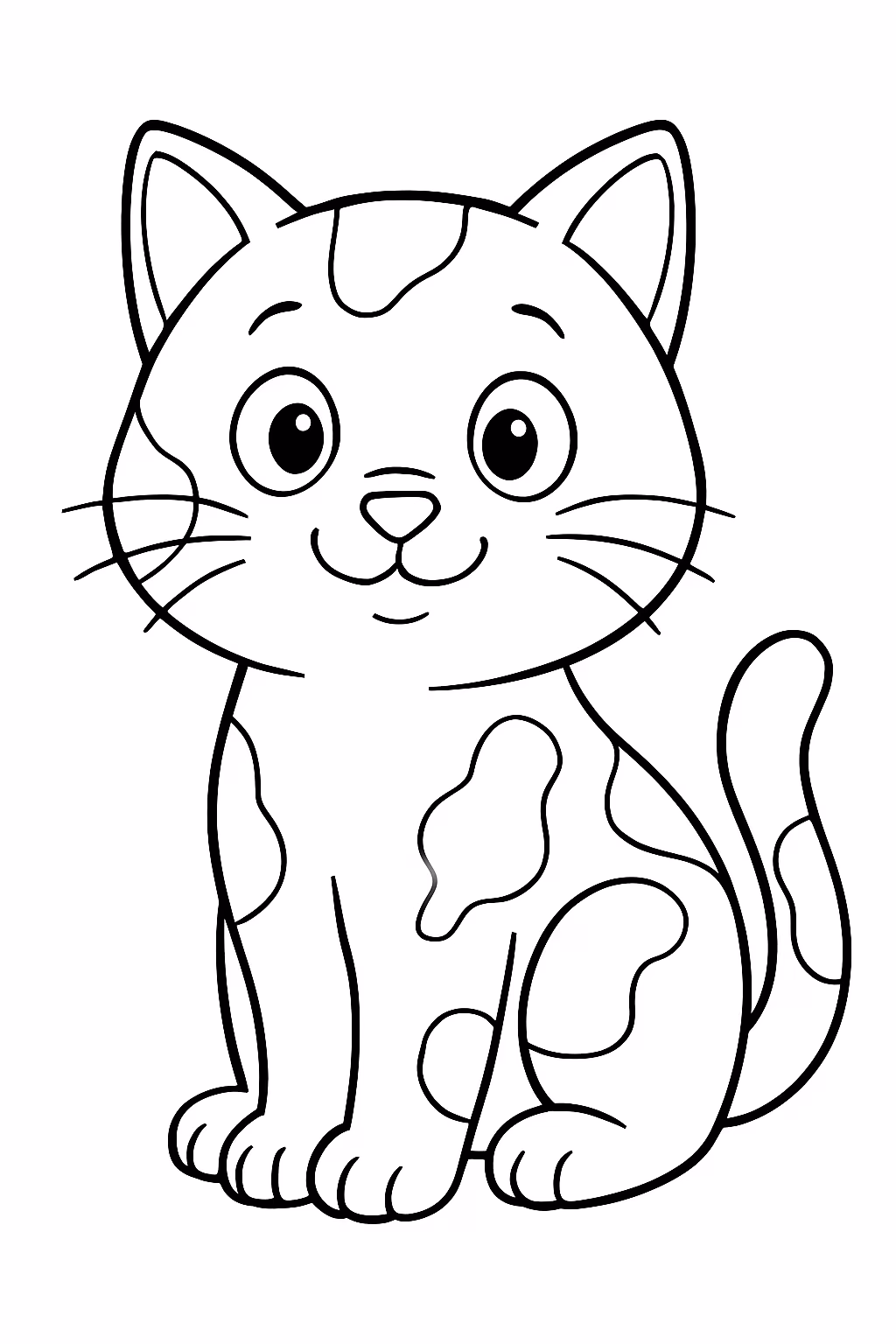 Gato rosto manchado para colorir — desenho para imprimir