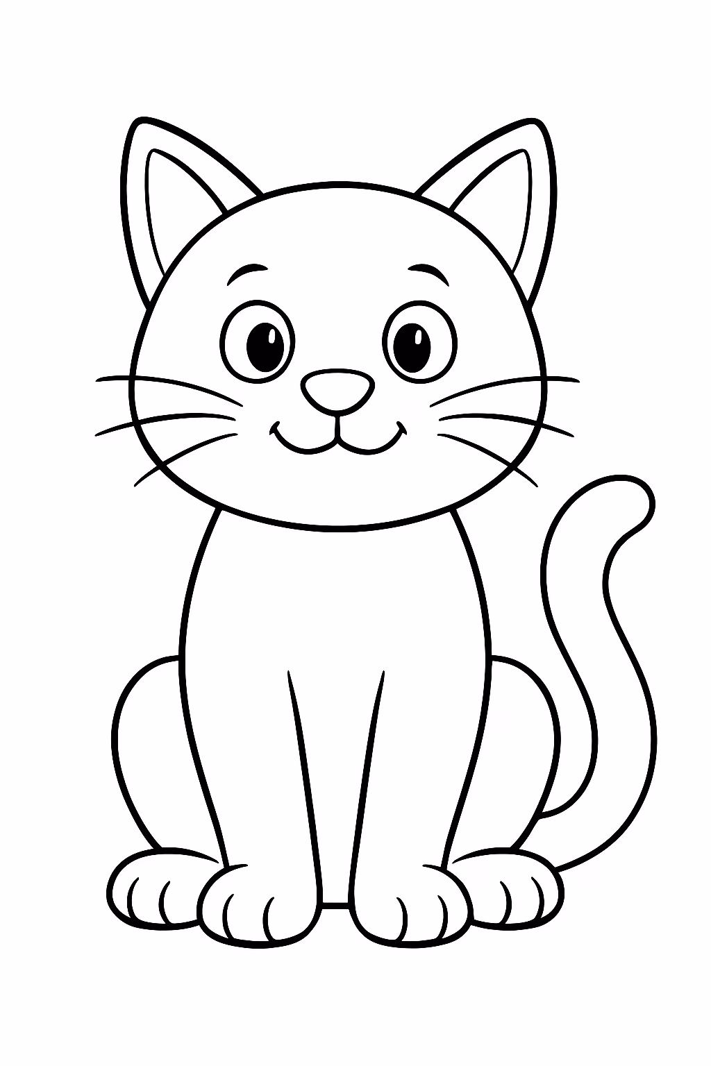 Gato sentado para colorir — desenho para imprimir