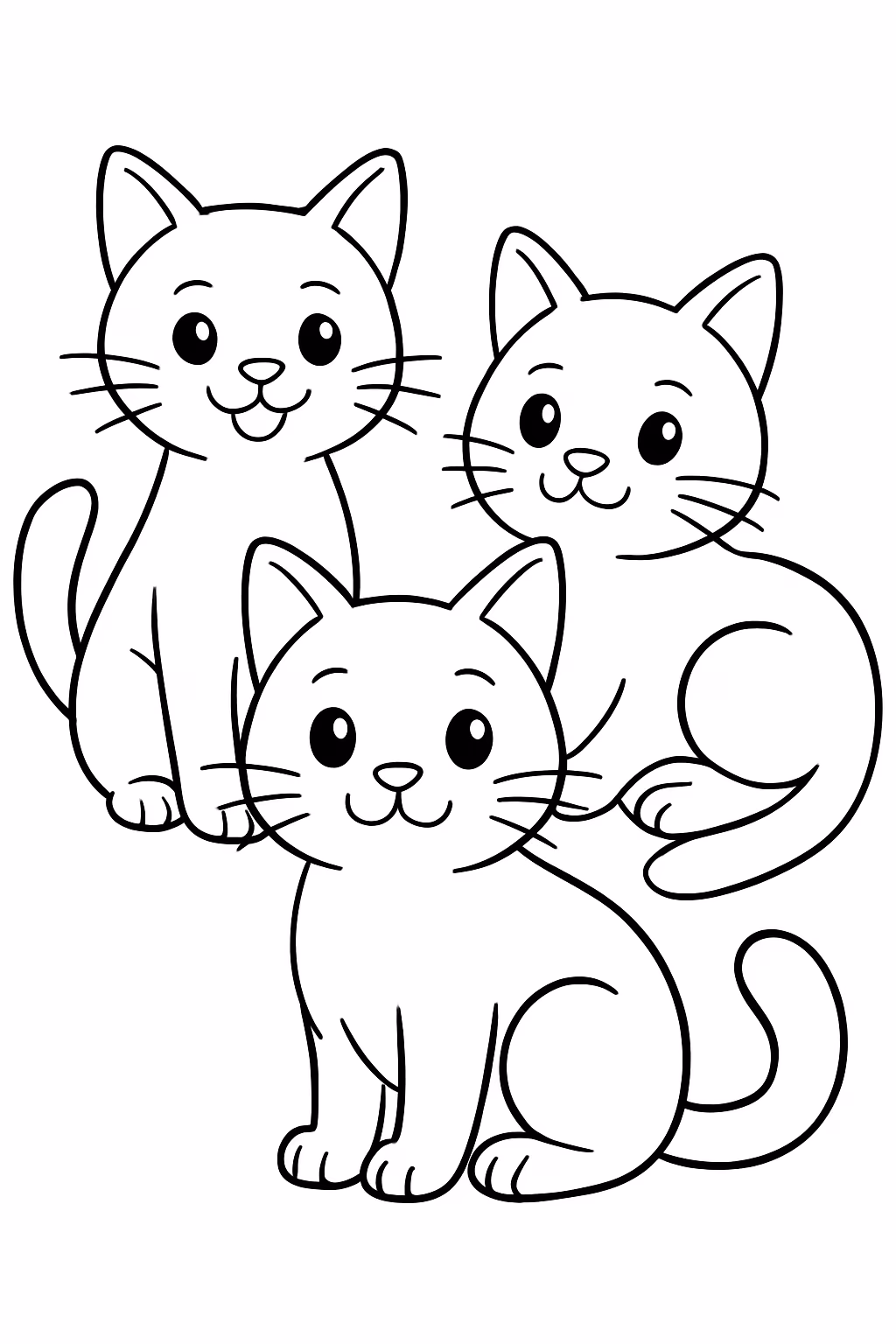 Gatos para colorir — desenho para imprimir