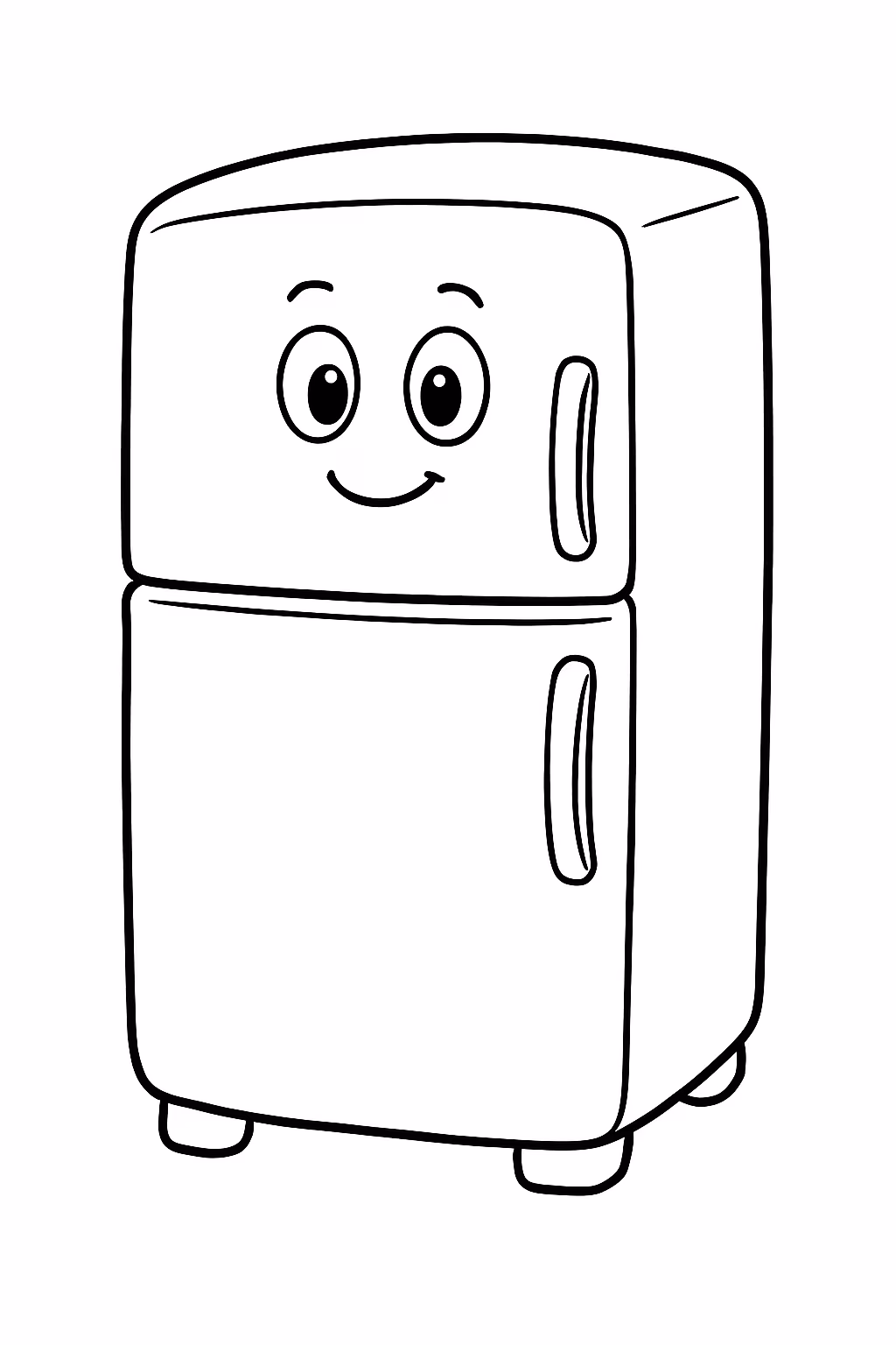 Geladeira para colorir — desenho para imprimir