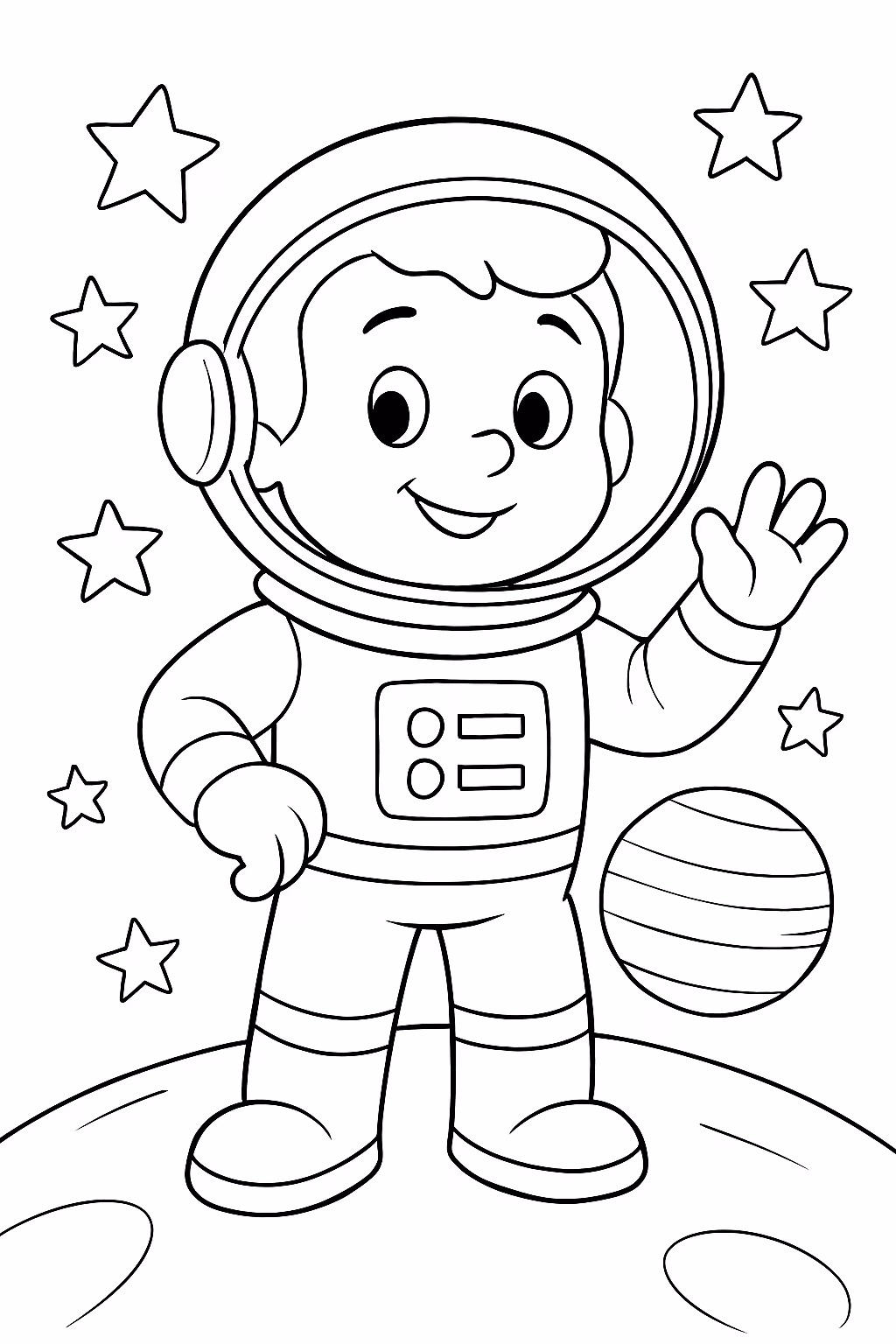 George curioso astronauta para colorir — desenho para imprimir