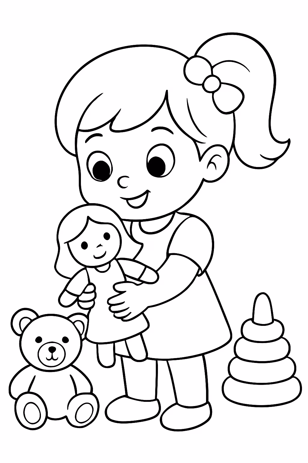 Gera bonecas para colorir — desenho para imprimir