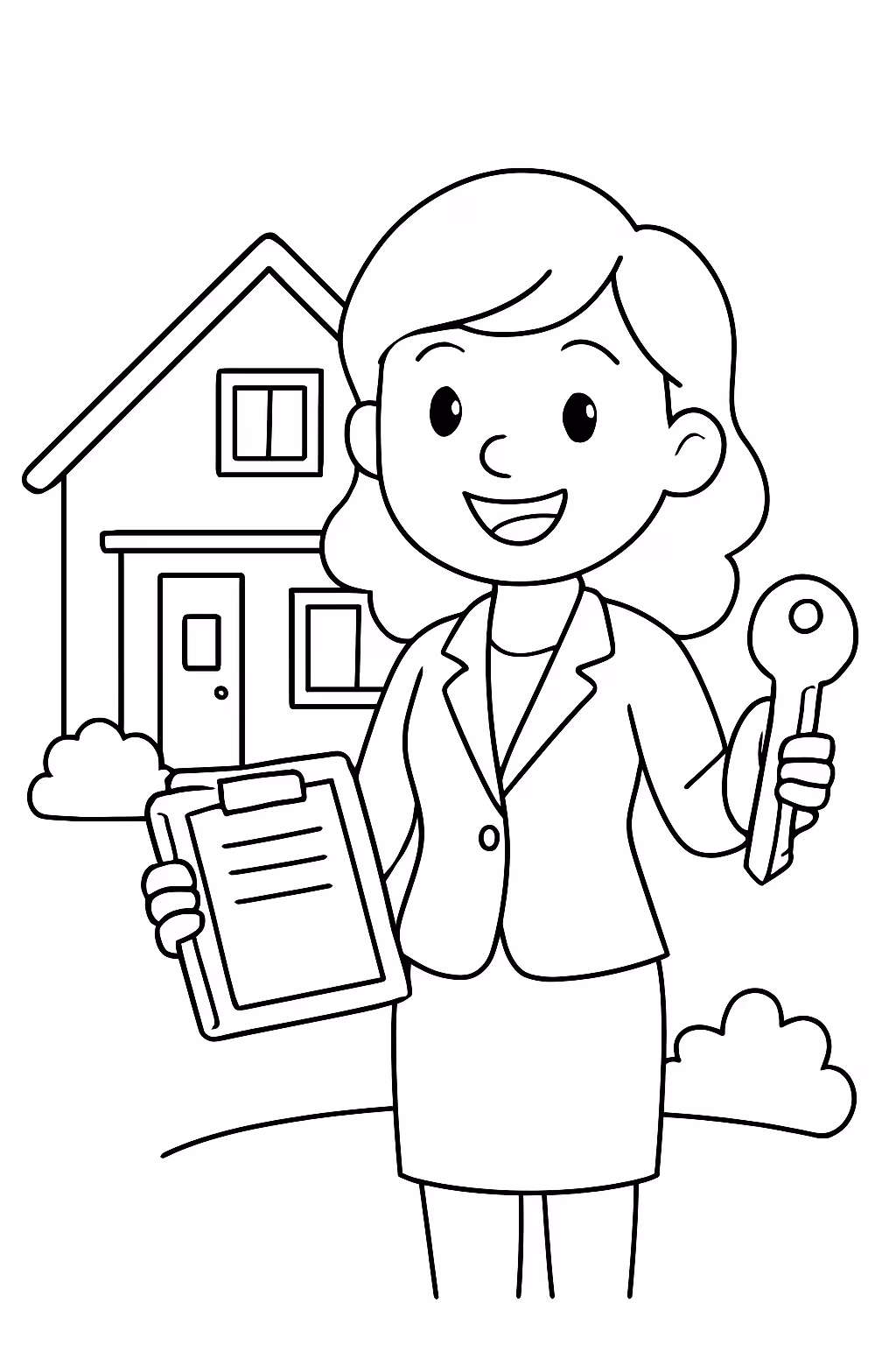 Gerar um sobre imobiliaria larevi para colorir — desenho para imprimir