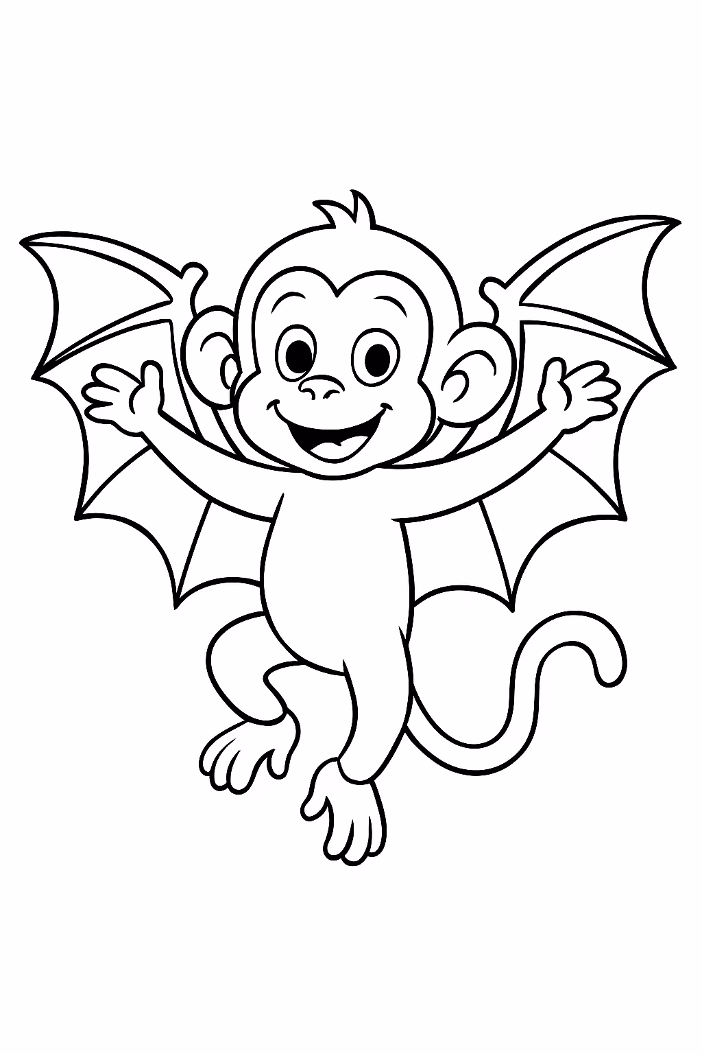 Gere um macaco voador para colorir — desenho para imprimir