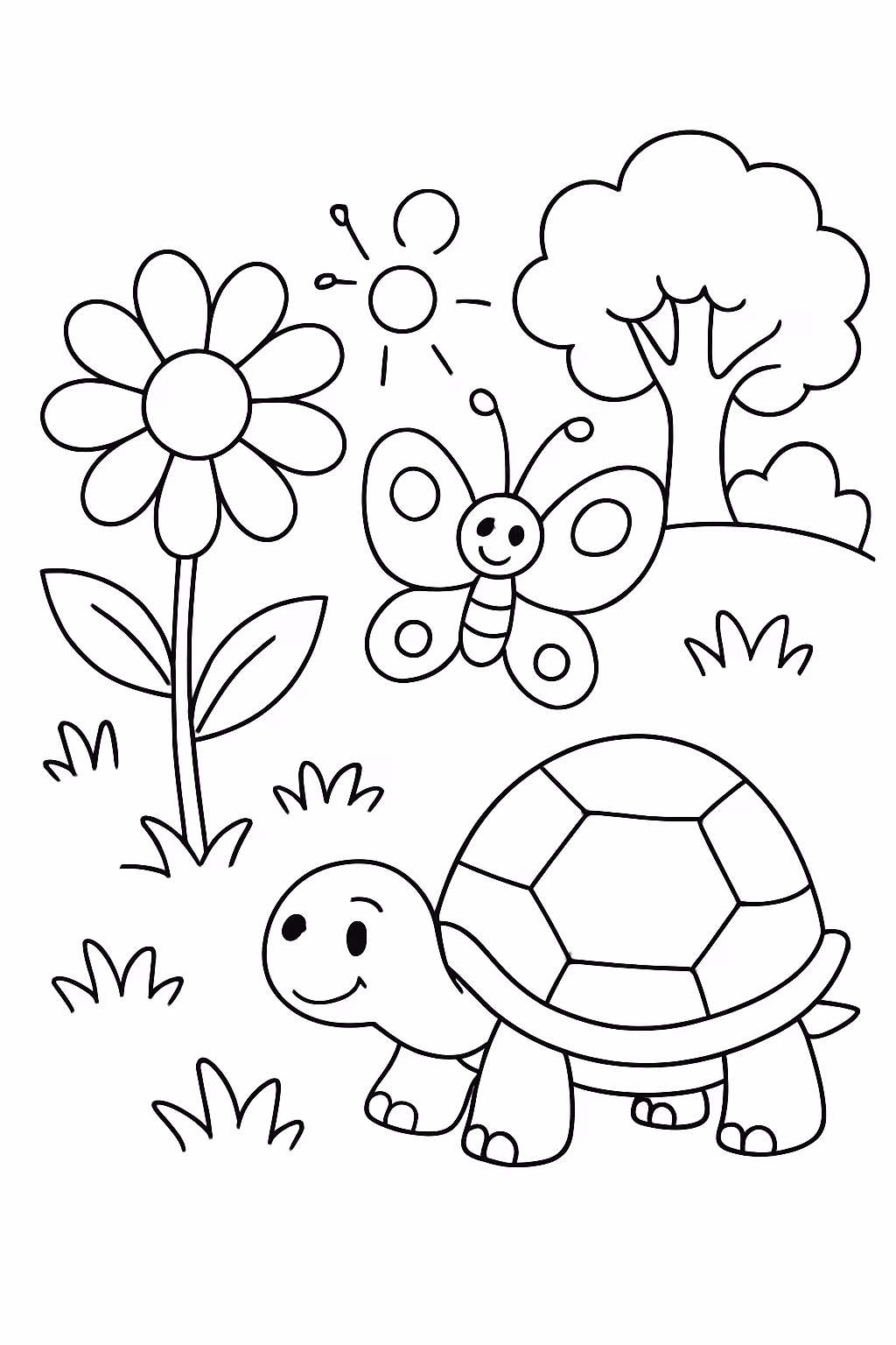 Gere um pdf com de flores animais e paisagens para colorir — desenho para imprimir