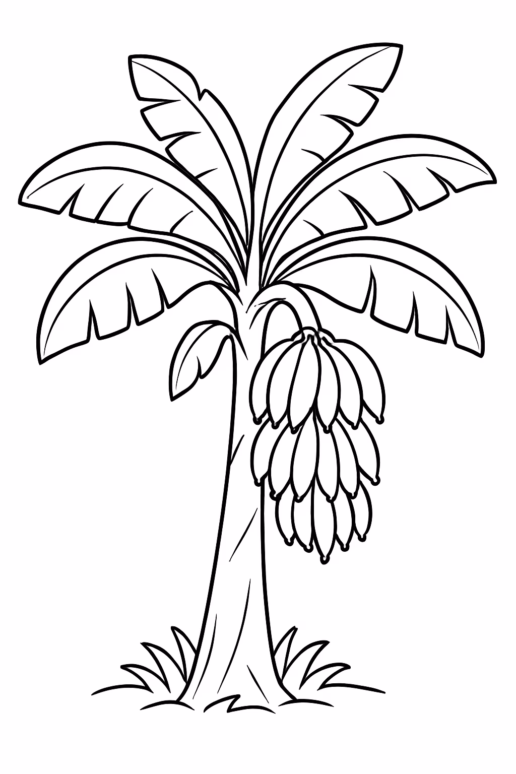 Gere uma arvore de banana para colorir — desenho para imprimir