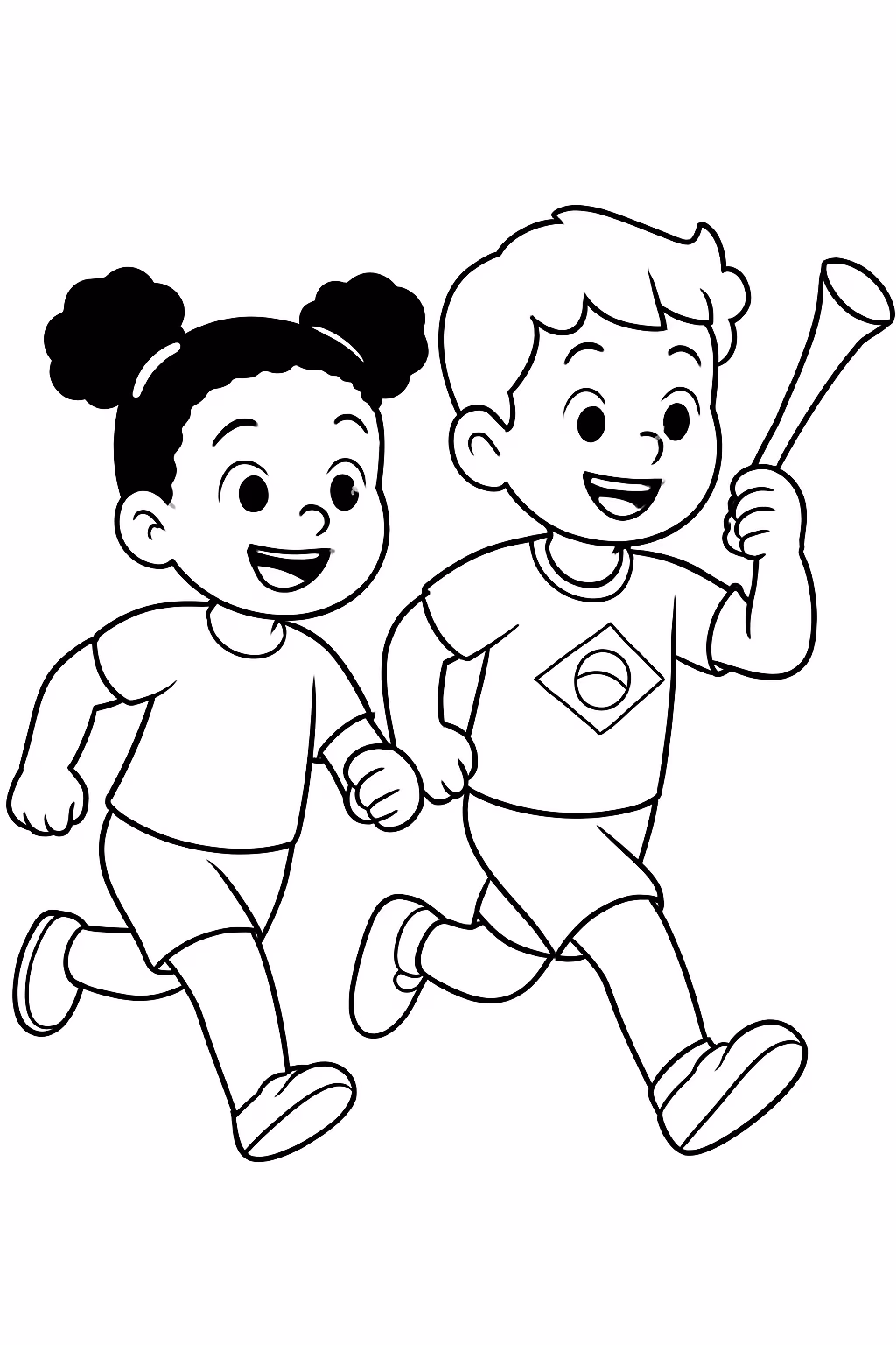 Gere uma imagem de uma menina de anos negra e para colorir — desenho para imprimir