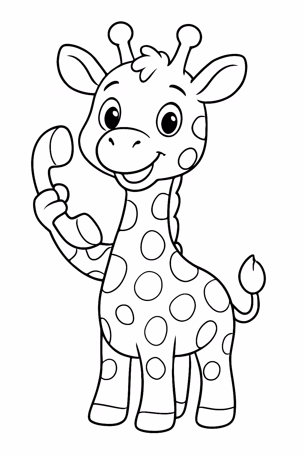 Girafa de aparelho para colorir — desenho para imprimir