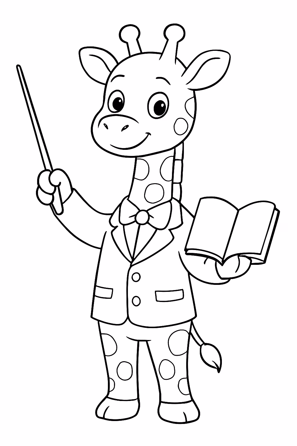 Girafa proessor para colorir — desenho para imprimir
