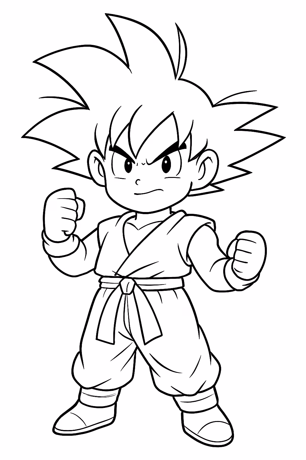 Goku nivel para colorir — desenho para imprimir