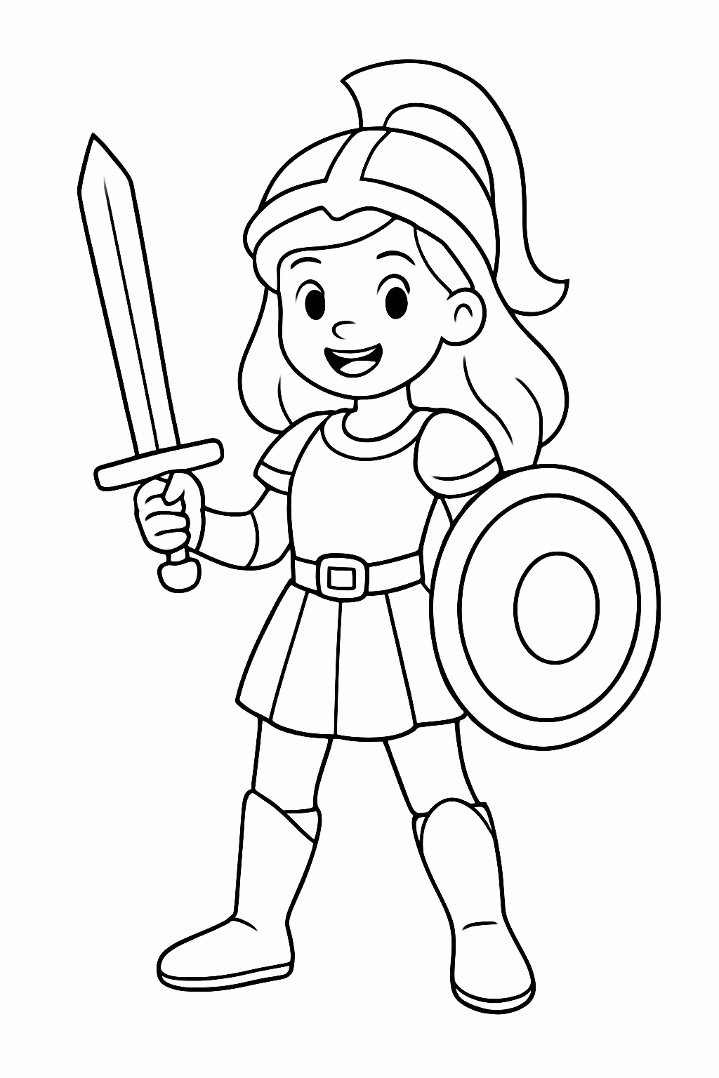 Guerreira para colorir — desenho para imprimir