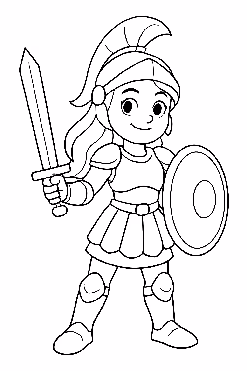 Guerreiras para colorir — desenho para imprimir