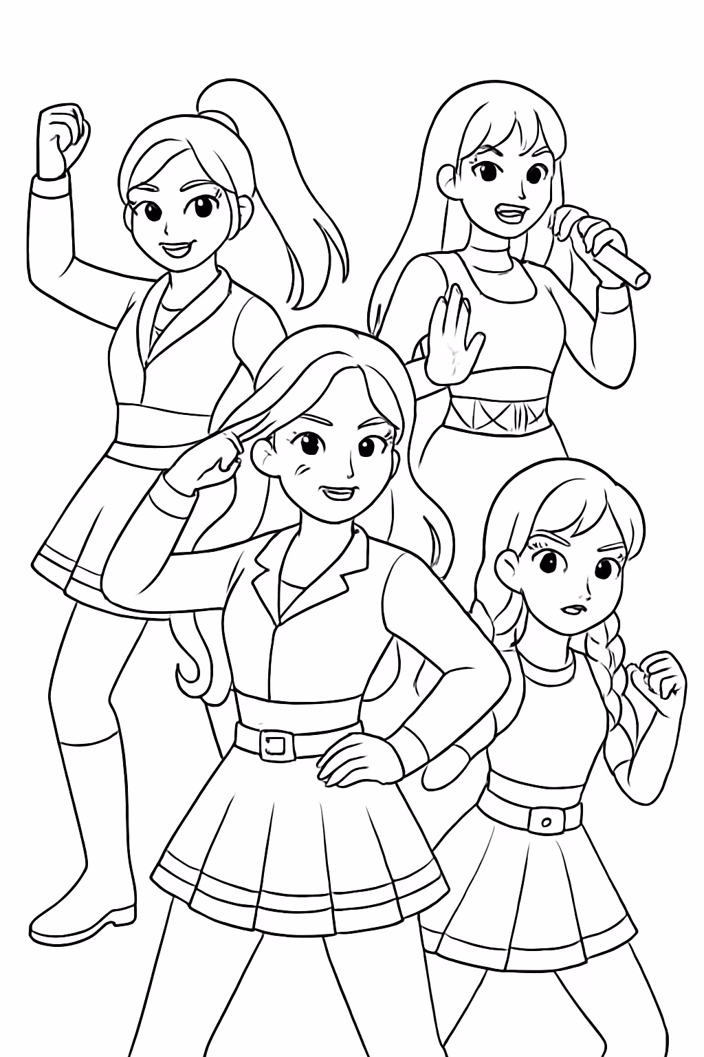 Guerreiras do k pop para colorir — desenho para imprimir