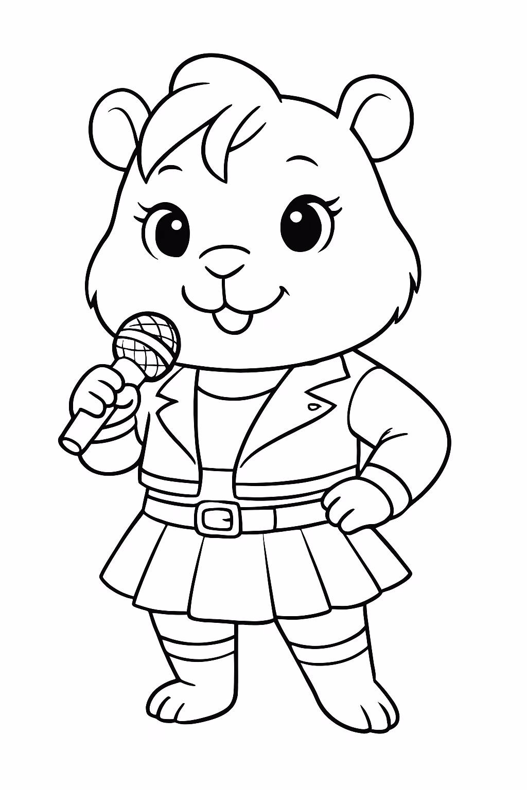 Guerreiras do k pop capivara para colorir — desenho para imprimir