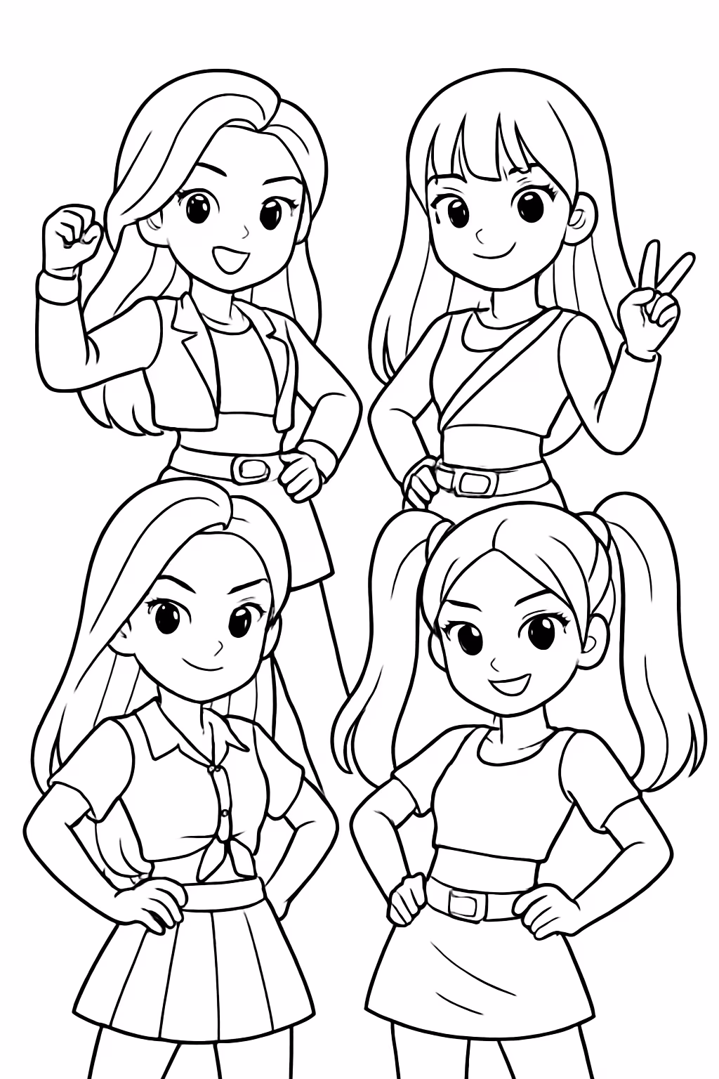 Guerreiras do kpop original para colorir — desenho para imprimir