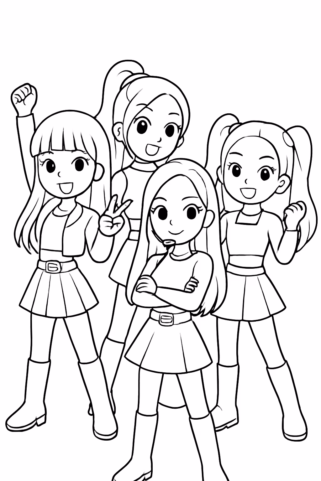 Guerreiras k pop para colorir — desenho para imprimir