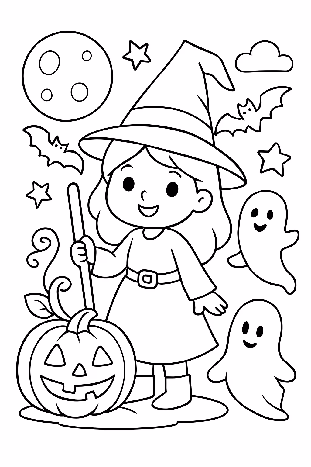 Halloween para colorir — desenho para imprimir