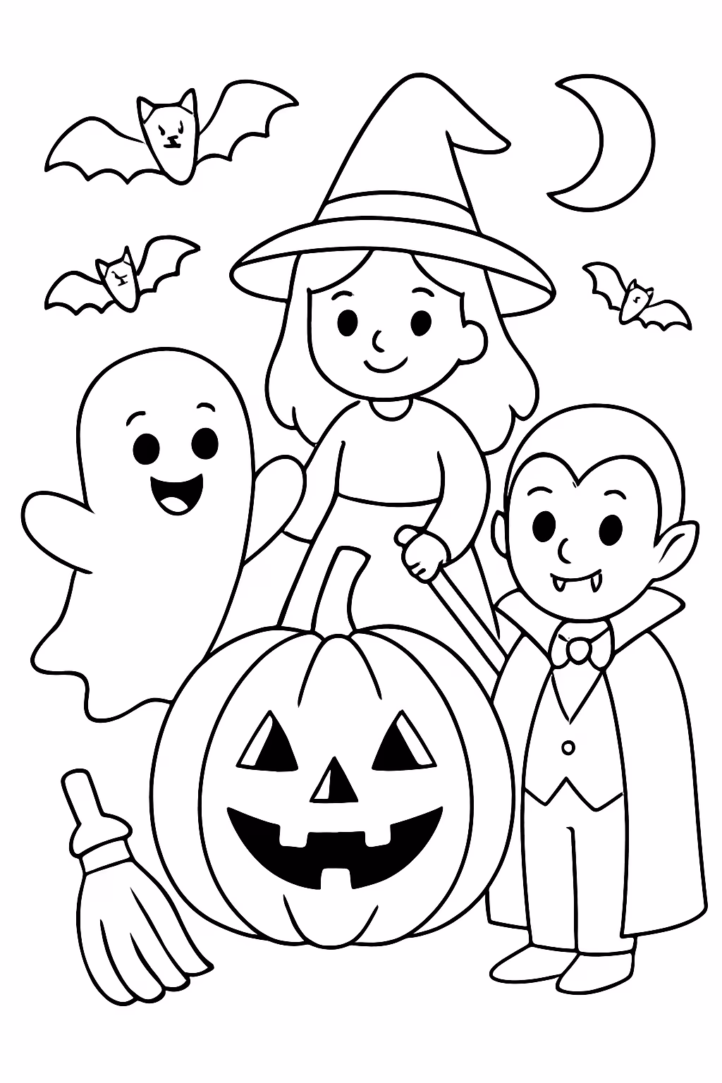 Halloween varios para colorir — desenho para imprimir