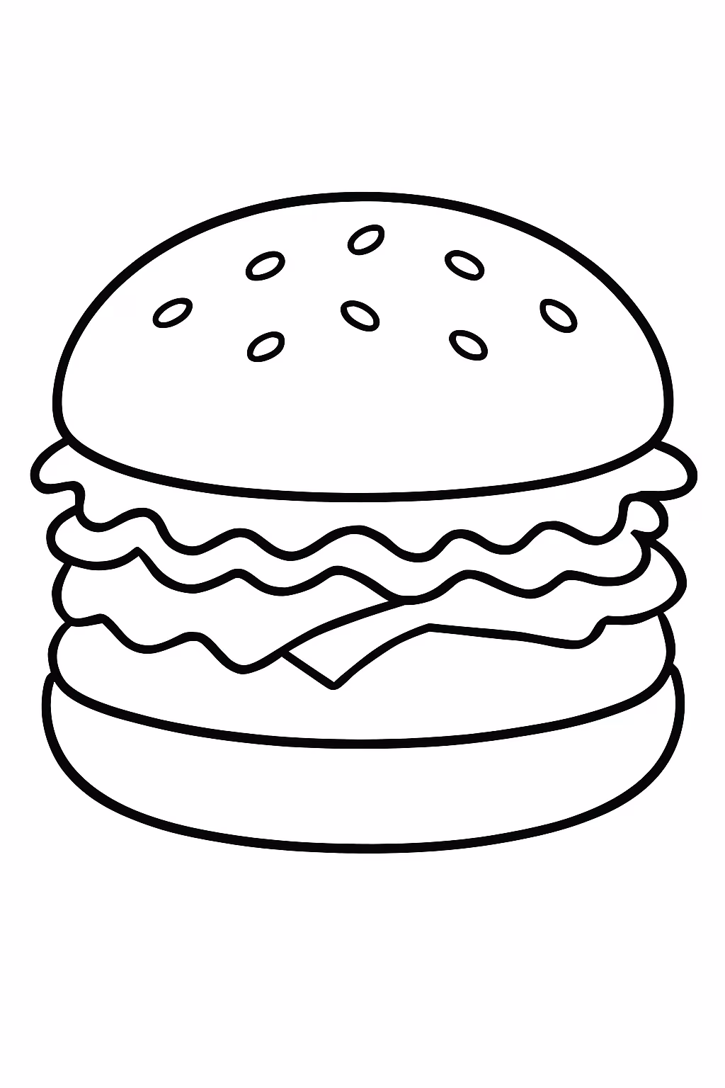 Hamburguer para colorir — desenho para imprimir