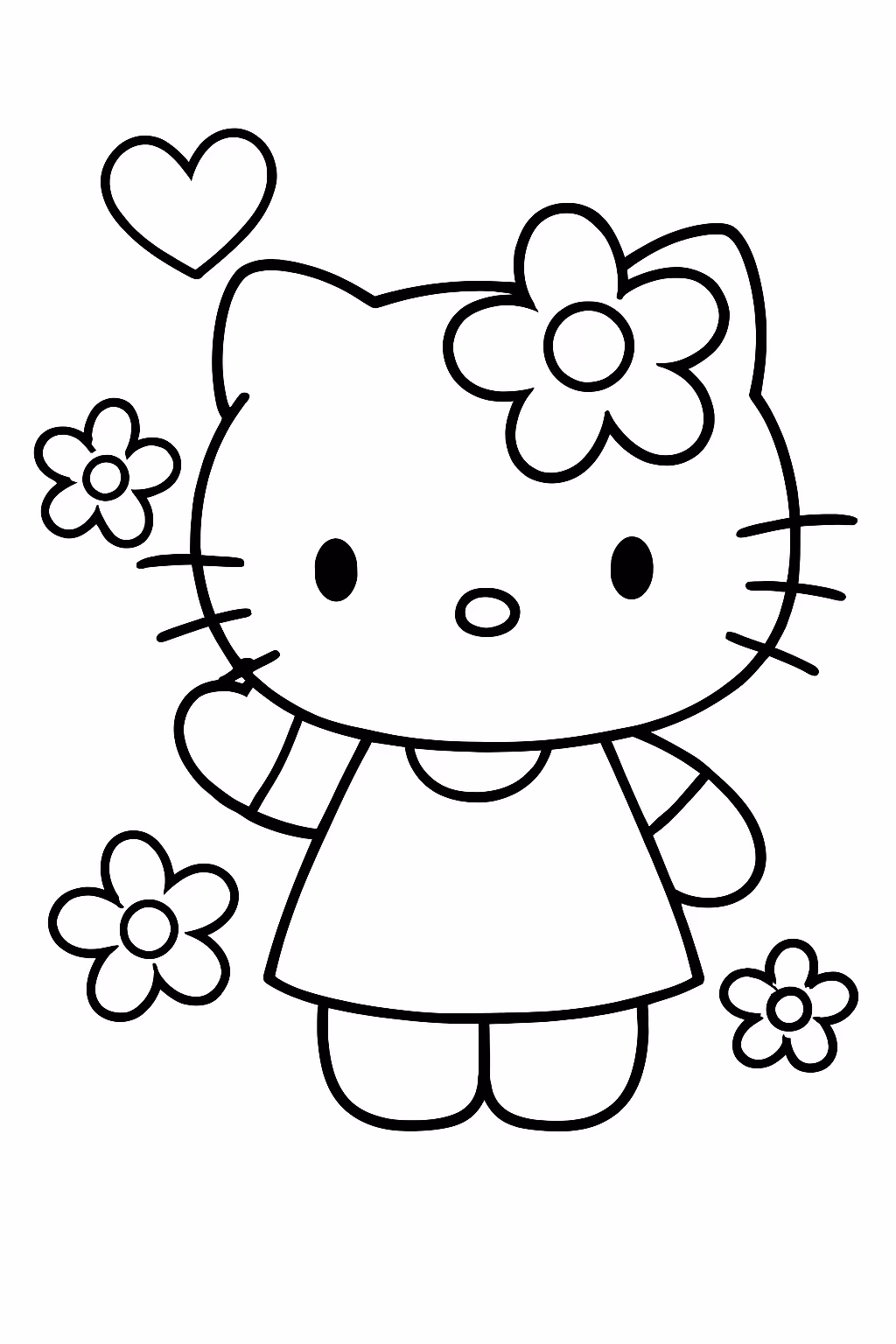 Hello kitti kawaii para colorir — desenho para imprimir