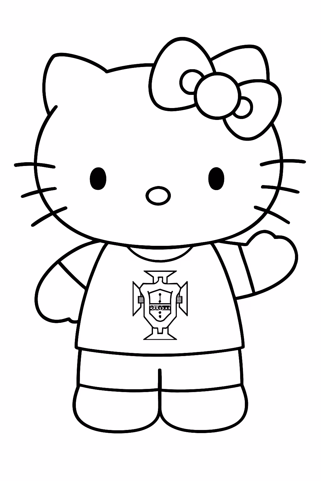 Hello kitty com a camisa de portugal para colorir — desenho para imprimir