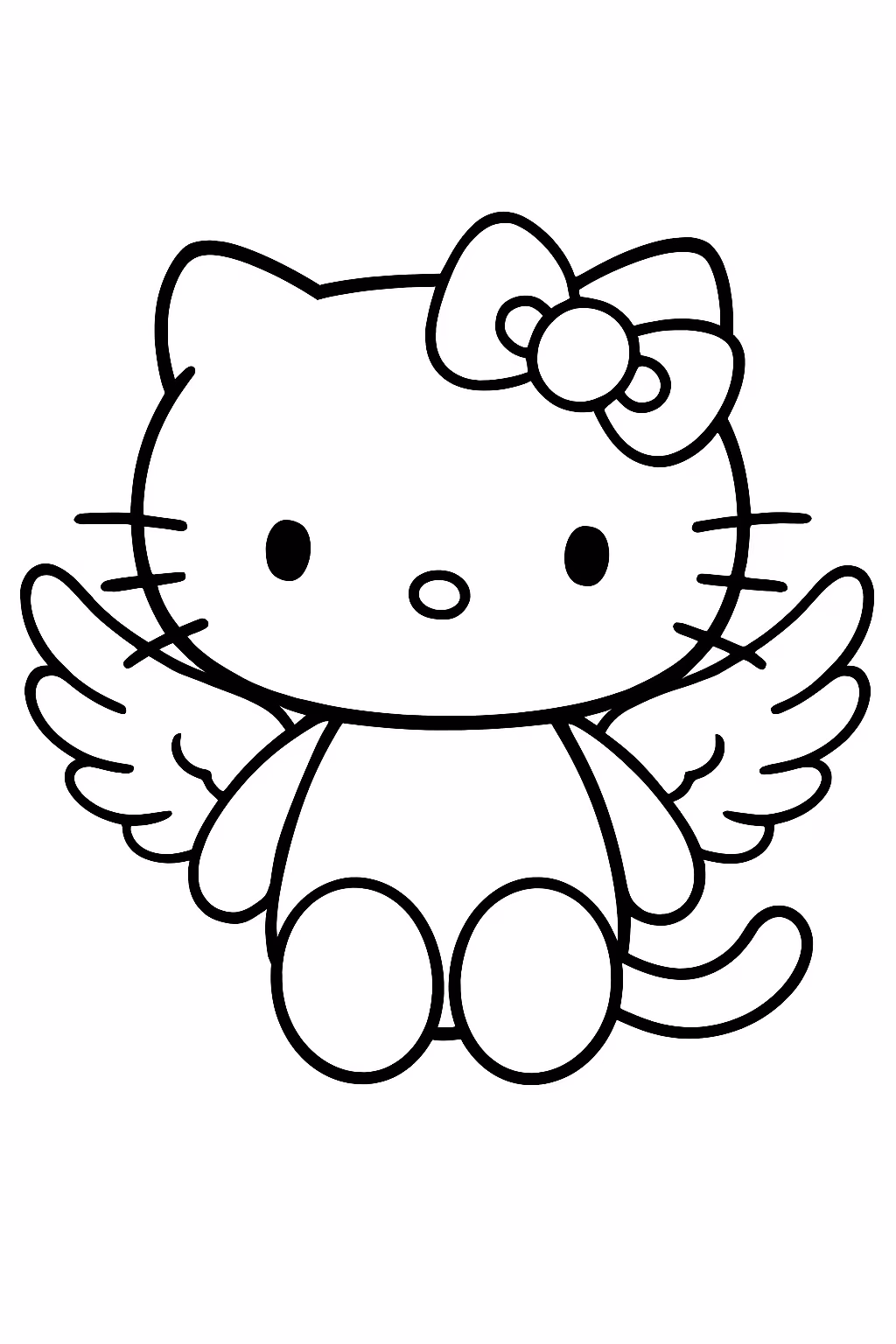 Hello kitty com asa para colorir — desenho para imprimir