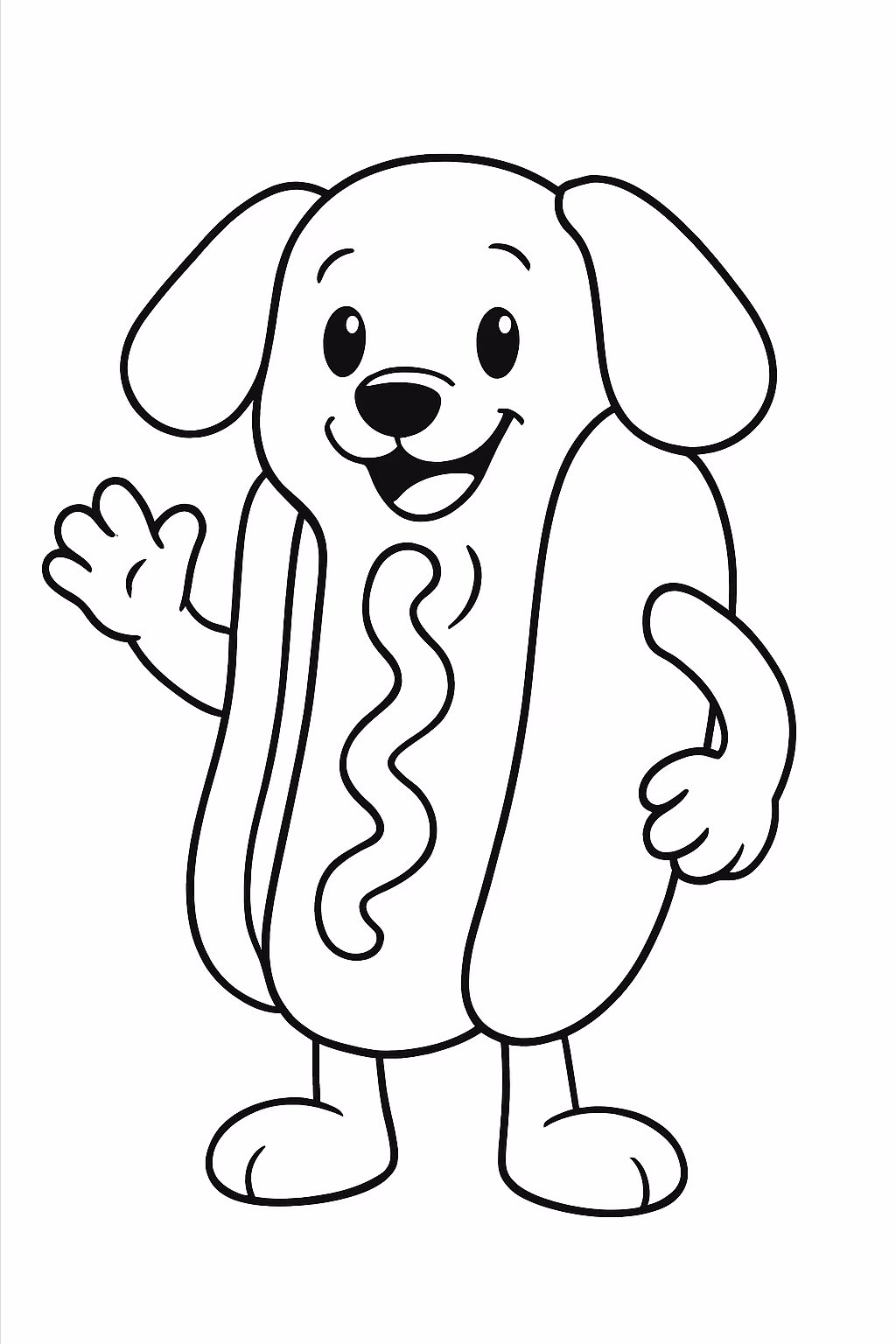 Hot dog de orelhas para colorir — desenho para imprimir