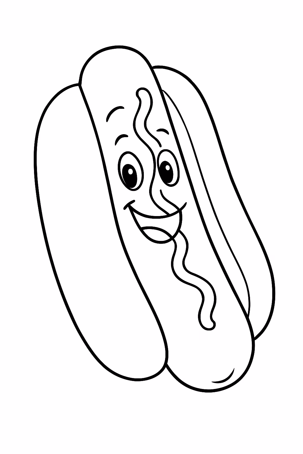 Hot dog para colorir — desenho para imprimir