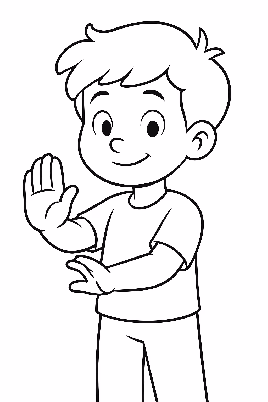 Imagem de crianca nao batendo para colorir — desenho para imprimir