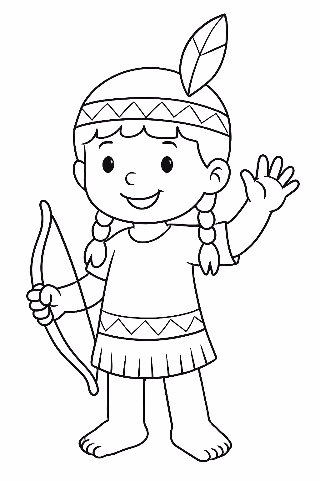Indiozinho para colorir — desenho para imprimir