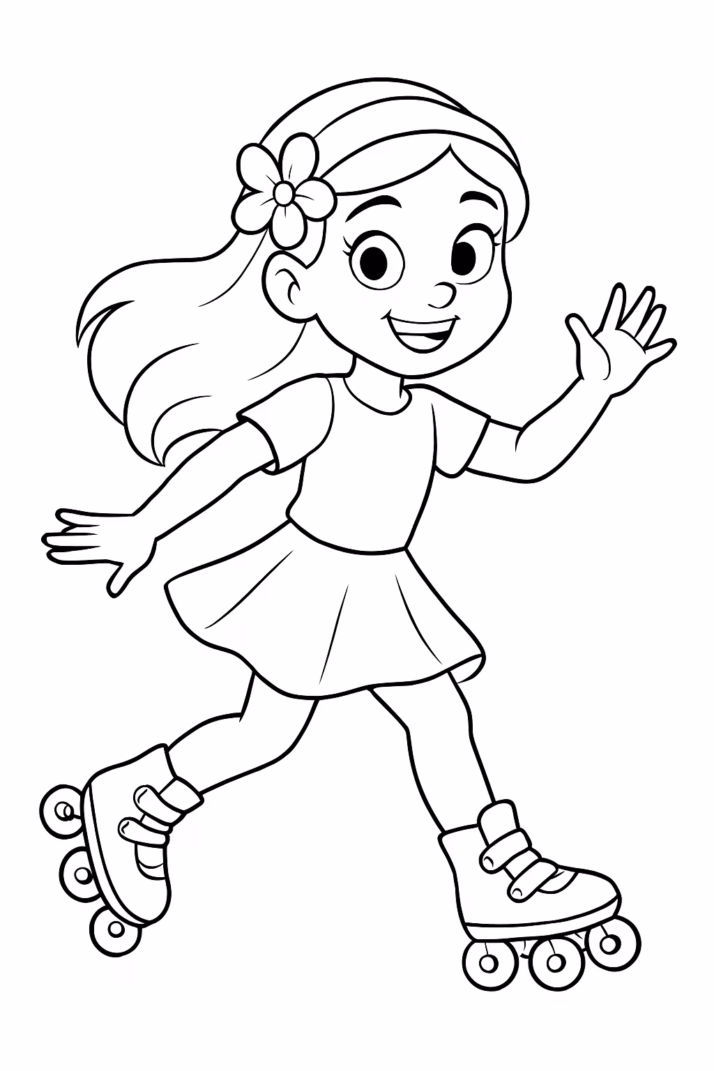 Jasmine de patins para colorir — desenho para imprimir