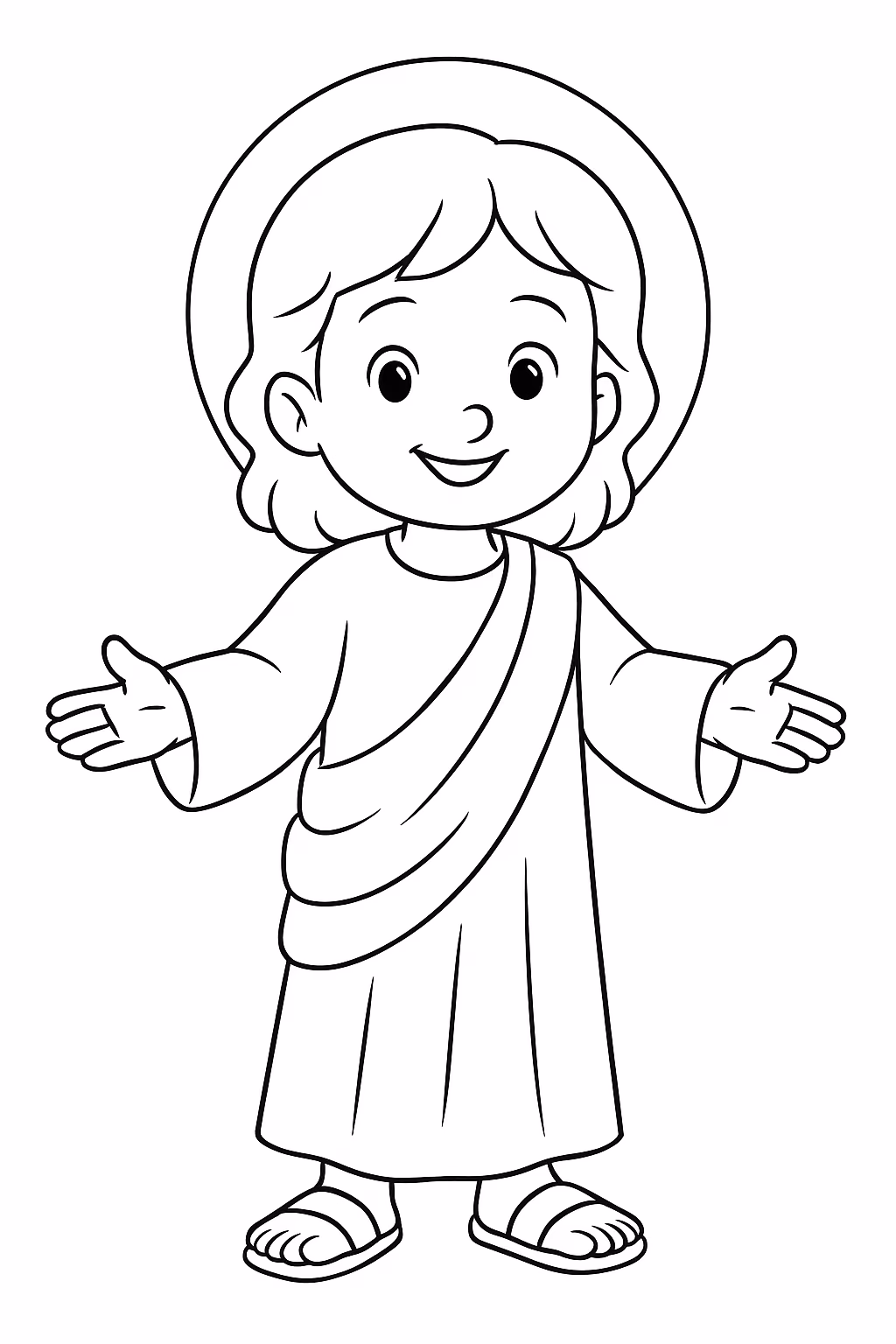 Jesus crianca para colorir — desenho para imprimir